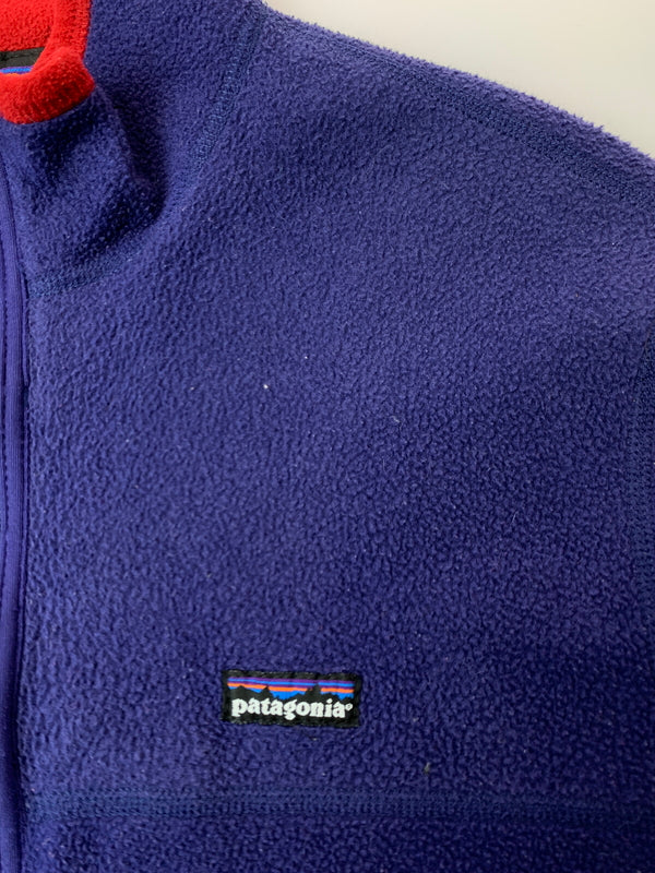 【現状渡し品】【メンズ】 PATAGONIA パタゴニア 90S 雪無し USA製 LIGHT-X CARDIGAN ライトXカーディガン フリースジャケット トップス 146-261010-ta-12-min サイズ：M カラー：パープル 万代Net店