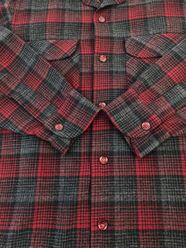【中古品】【メンズ】 PENDLETON ペンドルトン 50S BOARD SHIRT 1950年代製 ボードシャツ メンズ トップス 長袖シャツ 146-261014-KS-25-min サイズ：S カラー：レッド/ブラック/グレー 万代Net店