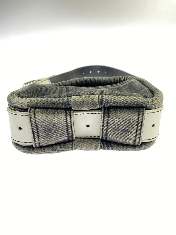 【中古品】【メンズ】 DIESEL ディーゼル DARK WASH DENIM HAND BAG ダーク ウォッシュ デニム ハンド バッグ カバン 188-261011-hu-31-min カラー：ブラック/ホワイト 万代Net店