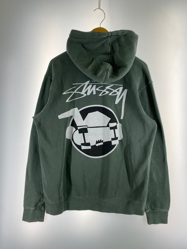 【現状渡し品】【メンズ】 STUSSY ステューシー SKATEMAN HOODIE スケートマン フーディーZ4000SA18P メンズ トップス パーカー 142-261014-KS-12-min サイズ：M カラー：グリーン系 万代Net店