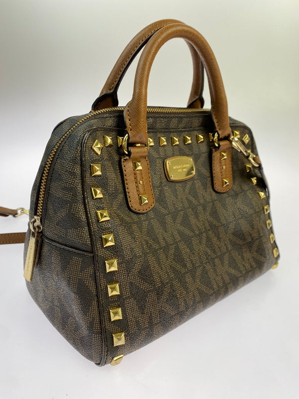 【現状渡し品】【レディース】 MICHAEL KORS マイケルコース HANDBAG 35H6GFSS1B ハンドバッグ レディース カバン 鞄 シグネチャー コンパクト 188-261025-em-14-min カラー：ブラウン 万代Net店