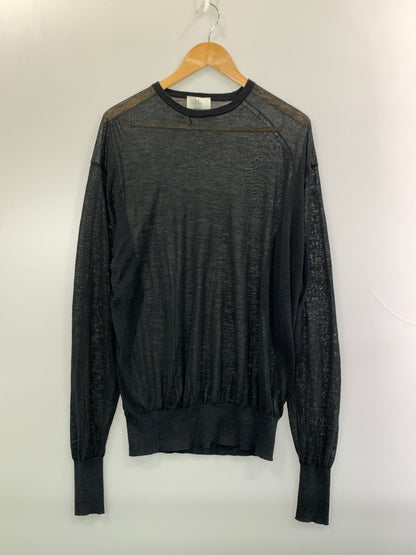 【中古品】【メンズ】 HERILL ヘリル RAMIE HIGH GAUGE CREWNECK 21-080-HL-8102-1 ラミー ハイゲージ クルーネック メンズ トップス 140-261017-KS-04-min サイズ：3 カラー：ブラック 万代Net店