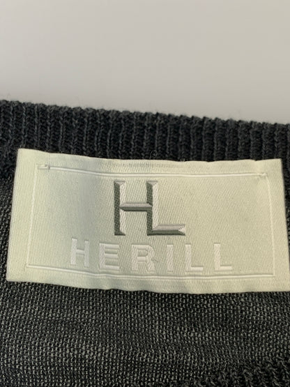 【中古品】【メンズ】 HERILL ヘリル RAMIE HIGH GAUGE CREWNECK 21-080-HL-8102-1 ラミー ハイゲージ クルーネック メンズ トップス 140-261017-KS-04-min サイズ：3 カラー：ブラック 万代Net店