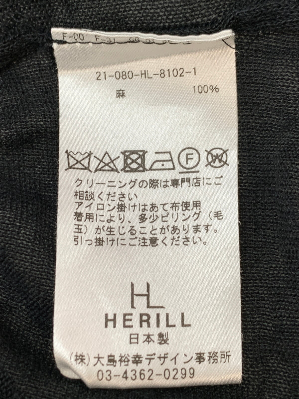 【中古品】【メンズ】 HERILL ヘリル RAMIE HIGH GAUGE CREWNECK 21-080-HL-8102-1 ラミー ハイゲージ クルーネック メンズ トップス 140-261017-KS-04-min サイズ：3 カラー：ブラック 万代Net店