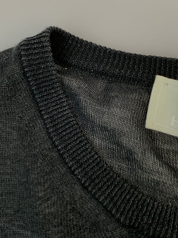 【中古品】【メンズ】 HERILL ヘリル RAMIE HIGH GAUGE CREWNECK 21-080-HL-8102-1 ラミー ハイゲージ クルーネック メンズ トップス 140-261017-KS-04-min サイズ：3 カラー：ブラック 万代Net店
