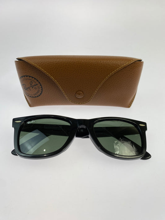 【中古品】【メンズ】 RAY-BAN レイバン RB2140-F 901/64 WAYFARER ウェイファーラー アイウエア 203-261021-jt-34-min サイズ：52□22 150 カラー：ポリッシュブラック/クリスタルブルーグレー 万代Net店