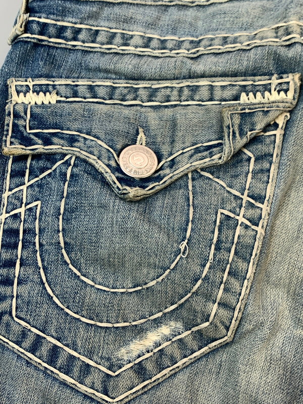 【ジャンク品】【メンズ】 TRUE RELIGION トゥルーレリジョン JOEY SUPER T DENIM PANTS 24-803NBT2 ョイ スーパーティー デニムパンツ メンズ ボトムス ジーンズ ジーパン 156-261020-em-65-min サイズ：31 カラー：インディゴ 万代Net店