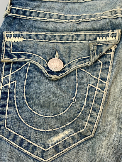 【ジャンク品】【メンズ】 TRUE RELIGION トゥルーレリジョン JOEY SUPER T DENIM PANTS 24-803NBT2 ョイ スーパーティー デニムパンツ メンズ ボトムス ジーンズ ジーパン 156-261020-em-65-min サイズ：31 カラー：インディゴ 万代Net店