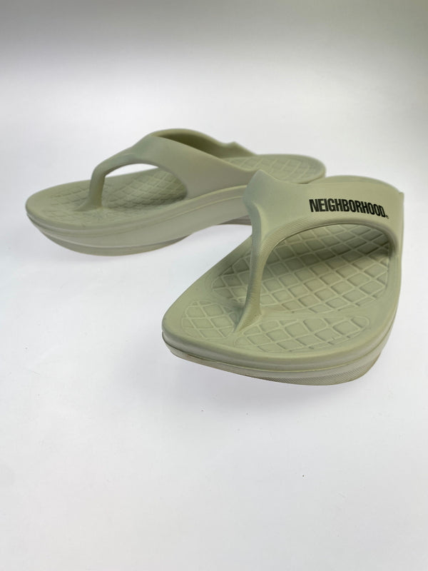 【中古品】【メンズ】 NEIGHBORHOOD ネイバーフッド RIG FOOTWEAR FIIP FLOP 2.0 リグフットウェア フリップフロップ ツーポイント サンダル 164-261018-em-47-min サイズ：L カラー：グレー 万代Net店