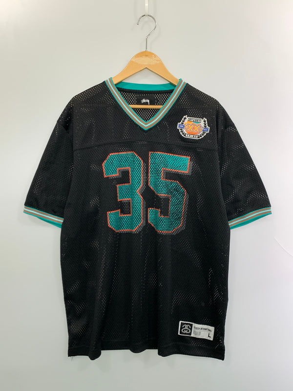 【中古品】【メンズ】 STUSSY ステューシー MESH GAME SHIRTメッシュ ゲーム シャツ トップス 142-261027-jt-39-min サイズ：L カラー：ブラック 万代Net店
