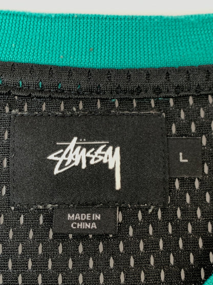 【中古品】【メンズ】 STUSSY ステューシー MESH GAME SHIRTメッシュ ゲーム シャツ トップス 142-261027-jt-39-min サイズ：L カラー：ブラック 万代Net店