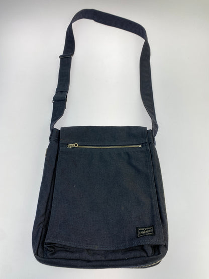 【中古品】【メンズ/レディース】 PORTER SMOKY SHOULDER BAG スモーキー バッグ 縦型 ショルダーバッグ 吉田カバン コットン 鞄 肩掛け 188-261025-em-19-min カラー：ネイビー 万代Net店