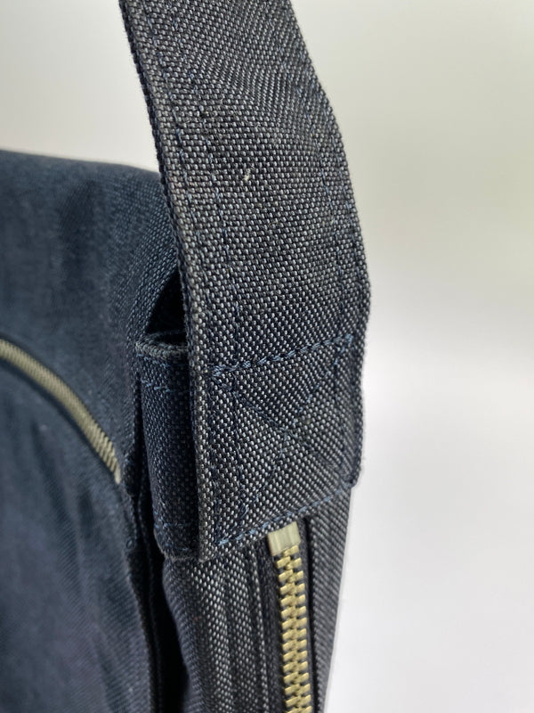 【中古品】【メンズ/レディース】 PORTER SMOKY SHOULDER BAG スモーキー バッグ 縦型 ショルダーバッグ 吉田カバン コットン 鞄 肩掛け 188-261025-em-19-min カラー：ネイビー 万代Net店