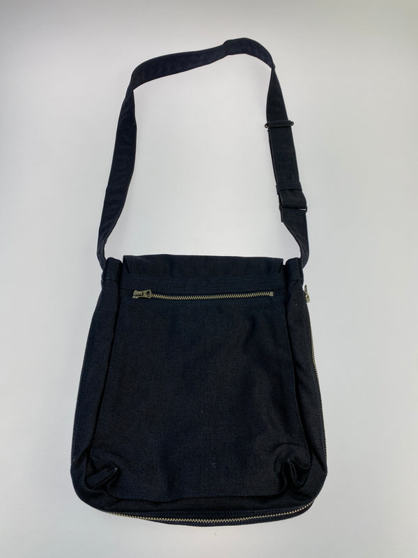 【中古品】【メンズ/レディース】 PORTER SMOKY SHOULDER BAG スモーキー バッグ 縦型 ショルダーバッグ 吉田カバン コットン 鞄 肩掛け 188-261025-em-19-min カラー：ネイビー 万代Net店