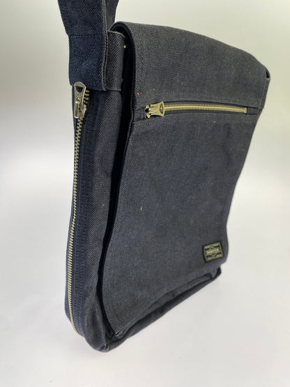 【中古品】【メンズ/レディース】 PORTER SMOKY SHOULDER BAG スモーキー バッグ 縦型 ショルダーバッグ 吉田カバン コットン 鞄 肩掛け 188-261025-em-19-min カラー：ネイビー 万代Net店