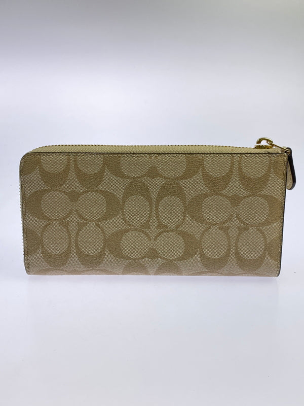 【中古品】【レディース】 COACH コーチ F39673 シグネチャー L字ファスナー 長財布 財布 181-261027-jt-01-min カラー：ベージュ 万代Net店