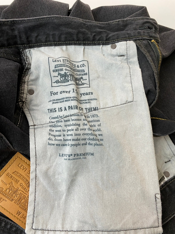 【中古品】【メンズ】 LEVI'S リーバイス 567 BLACK DENIM ブラック デニム パンツ メンズ ボトムス ジーンズ ジーパン 158-261022-em-49-min サイズ：W34/L32 カラー：インディゴブラック 万代Net店
