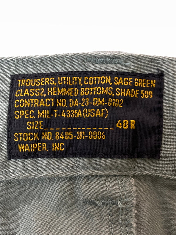 【中古品】【メンズ】 WAIPER.INC ワイパー U.S.AIR FORCE コットンサテン ユーティリティ トラウザーズ WP1014 アメリカ空軍 メンズ ボトムス ミリタリー 156-261022-em-57-min サイズ：40R カラー：オリーブグリーン 万代Net店