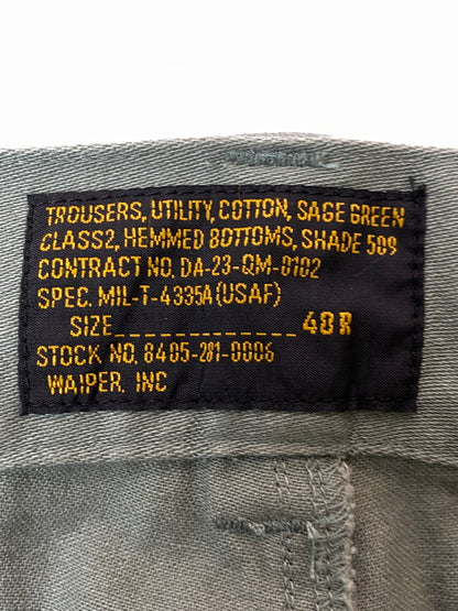 【中古品】【メンズ】 WAIPER.INC ワイパー U.S.AIR FORCE コットンサテン ユーティリティ トラウザーズ WP1014 アメリカ空軍 メンズ ボトムス ミリタリー 156-261022-em-57-min サイズ：40R カラー：オリーブグリーン 万代Net店