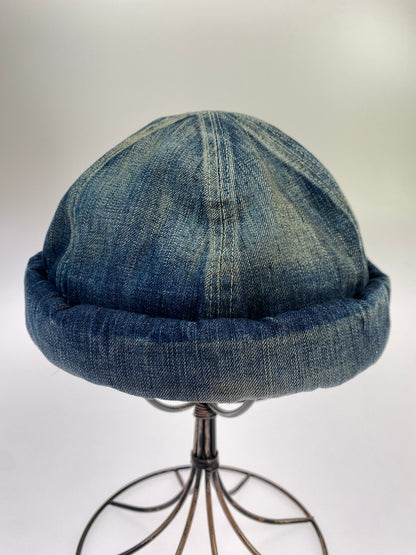 【中古品】【メンズ/レディース】 THE H.W.DOG&CO ザ エイチダブリュードッグアンドコー VINTAGE DENIM ROLL CAP ヴィンテージ デニム ロールキャップ 帽子 つば無し 185-261025-em-08-min サイズ：ONE SIZE カラー：インディゴブルー 万代Net店