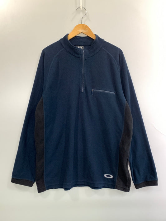 【現状渡し品】【メンズ】 OAKLEY オークリー SOFTWARE FLEECE HALF ZIP TOPS 00'S ソフトウェア リース ハーフ ジップ トップス 00年代 ヴィンテージ 146-261022-em-03-min サイズ：L カラー：ネイビー 万代Net店