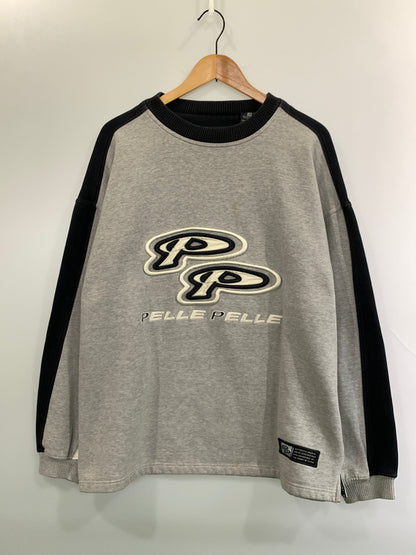 【中古品】【メンズ】 PELLE PELLE ペレペレ LOGO SWEATSHIRT ロゴ スウェットシャツ メンズ トップス トレーナー 長袖 146-261022-em-02-min サイズ：XL カラー：グレー系 万代Net店
