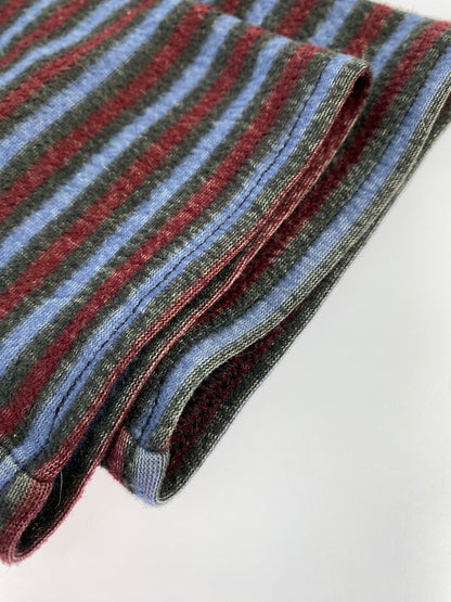 【現状渡し品】【メンズ】 PATAGONIA パタゴニア CAPILENE BORDER FLEECE キャプリーンボーダーフリース プルオーバー トップス 144-261023-hu-30-min サイズ：L カラー：ブルー系/ブラック/パープル（ボーダー） 万代Net店
