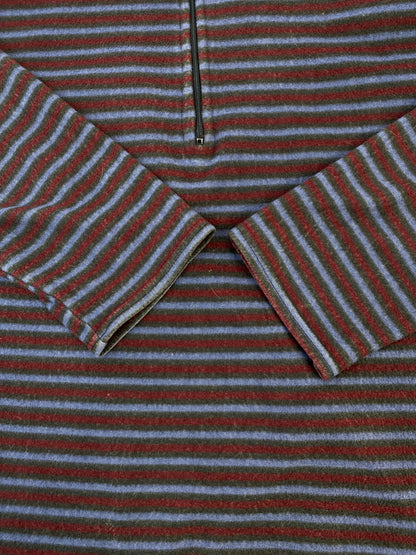 【現状渡し品】【メンズ】 PATAGONIA パタゴニア CAPILENE BORDER FLEECE キャプリーンボーダーフリース プルオーバー トップス 144-261023-hu-30-min サイズ：L カラー：ブルー系/ブラック/パープル（ボーダー） 万代Net店
