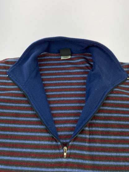 【現状渡し品】【メンズ】 PATAGONIA パタゴニア CAPILENE BORDER FLEECE キャプリーンボーダーフリース プルオーバー トップス 144-261023-hu-30-min サイズ：L カラー：ブルー系/ブラック/パープル（ボーダー） 万代Net店