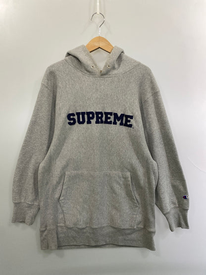 【中古品】【メンズ】 SUPREME シュプリーム × CHAMPION チャンピオン 90'S REVERSE WEAVE HOODIE 90年代 リバースウィーブ フーディー メンズ スウェット パーカー 149-261020-em-29-min サイズ：L カラー：グレー 万代Net店