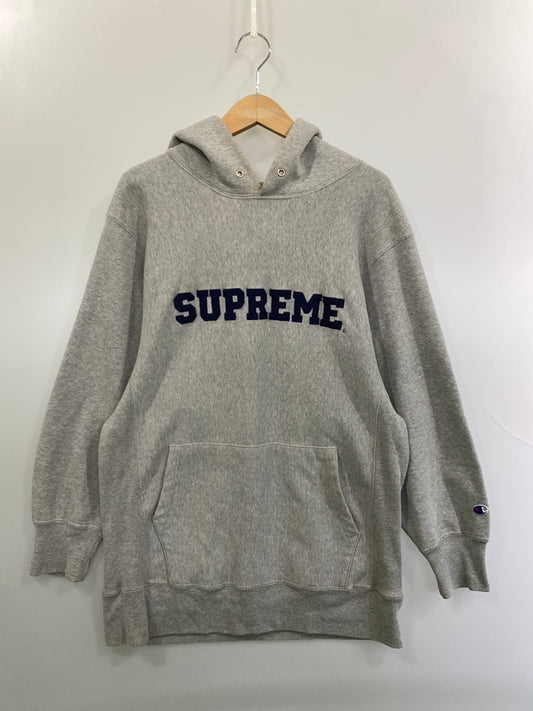 【中古品】【メンズ】 SUPREME シュプリーム × CHAMPION チャンピオン 90'S REVERSE WEAVE HOODIE 90年代 リバースウィーブ フーディー メンズ スウェット パーカー 149-261020-em-29-min サイズ：L カラー：グレー 万代Net店