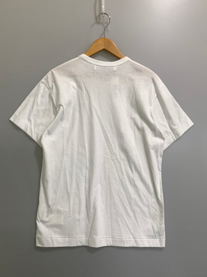 【中古品】【メンズ】 PLAY COMME DES GARCONS プレイ コムデギャルソン T-SHIRT WITH BLACK EMBLEM AX-T064-051-2-6 Tシャツ ウィズ ブラックエンブレム 半袖Tシャツ トップス 140-261020-yn-26-min サイズ：L カラー：ホワイト 万代Net店