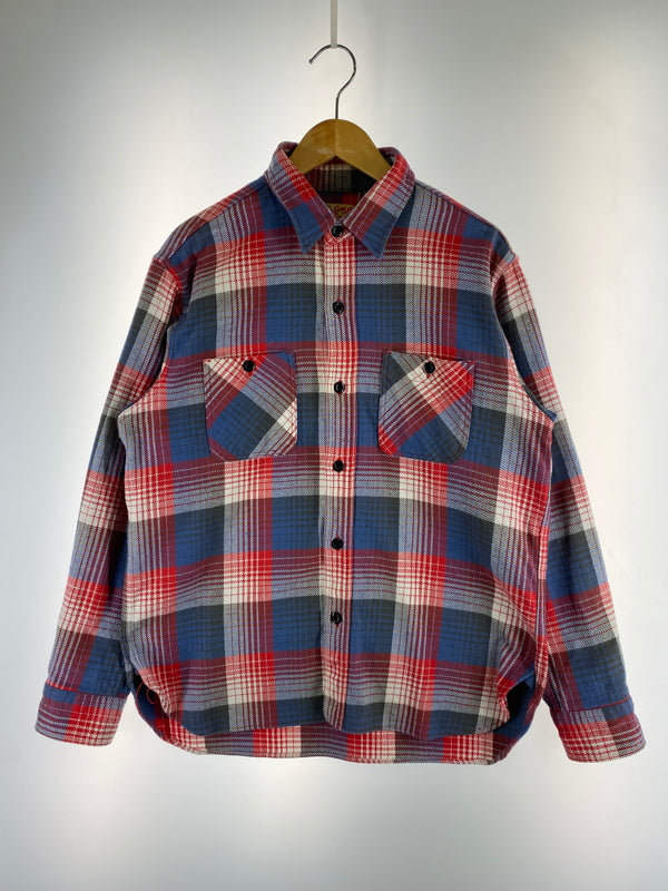 【中古品】【メンズ】 SUGAR CANE シュガーケーン FLANNEL SHIRT フランネル ネルシャツ 長袖 チェック シャツ 145-261023-hu-35-min サイズ：M 15-15 1/2 カラー：ブルー/レッド（チェック柄） 万代Net店