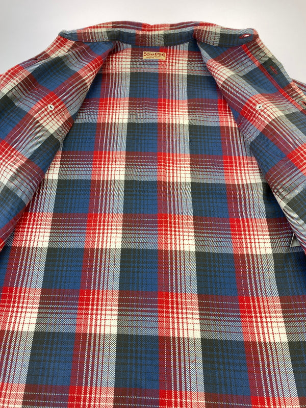 【中古品】【メンズ】 SUGAR CANE シュガーケーン FLANNEL SHIRT フランネル ネルシャツ 長袖 チェック シャツ 145-261023-hu-35-min サイズ：M 15-15 1/2 カラー：ブルー/レッド（チェック柄） 万代Net店