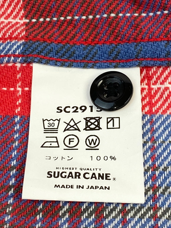 【中古品】【メンズ】 SUGAR CANE シュガーケーン FLANNEL SHIRT フランネル ネルシャツ 長袖 チェック シャツ 145-261023-hu-35-min サイズ：M 15-15 1/2 カラー：ブルー/レッド（チェック柄） 万代Net店