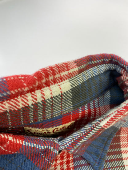 【中古品】【メンズ】 SUGAR CANE シュガーケーン FLANNEL SHIRT フランネル ネルシャツ 長袖 チェック シャツ 145-261023-hu-35-min サイズ：M 15-15 1/2 カラー：ブルー/レッド（チェック柄） 万代Net店
