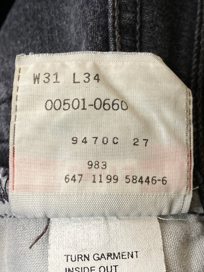 【現状渡し品】【メンズ】 LEVI'S リーバイス 501 99年11月製造 メキシコ製 後染め デニムパンツ メンズ ボトムス ジーンズ ヴィンテージ ジーパン 157-261022-em-51-min サイズ：31×34 カラー：インディゴブラック 万代Net店