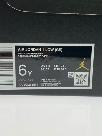 【中古品】【レディース】 NIKE ナイキ JORDAN BRAND AIR JORDAN 1 LOW (GS) 553560-661 GS エアジョーダン1 ロー スニーカー ガールズ 160-261018-em-05-min サイズ：24.0cm カラー：PINK FOAM HYPER PINK-SUMMIT WHITE 万代Net店