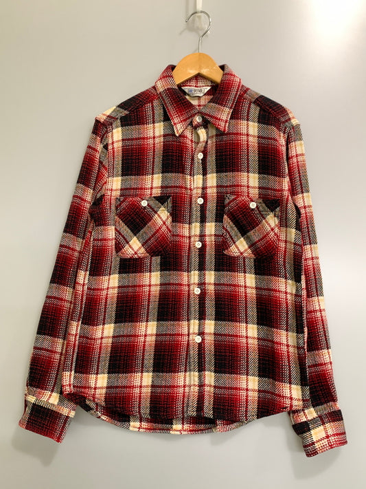 【中古品】【メンズ】 FIVE BROTHER ファイブブラザー 80'S 復刻 ネルシャツ ヴィンテージ チェックシャツ 長袖 ロングスリーブ 146-261023-hu-07-min サイズ：M カラー：レッド/ブラック（チェック柄） 万代Net店