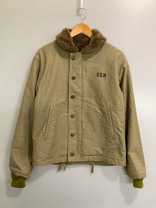 【中古品】【メンズ】 USED ユーズド N-1 DECK JACKET デッキジャケット ミリタリー アウター 145-261023-hu-05-min サイズ：34 カラー：ベージュ系 万代Net店