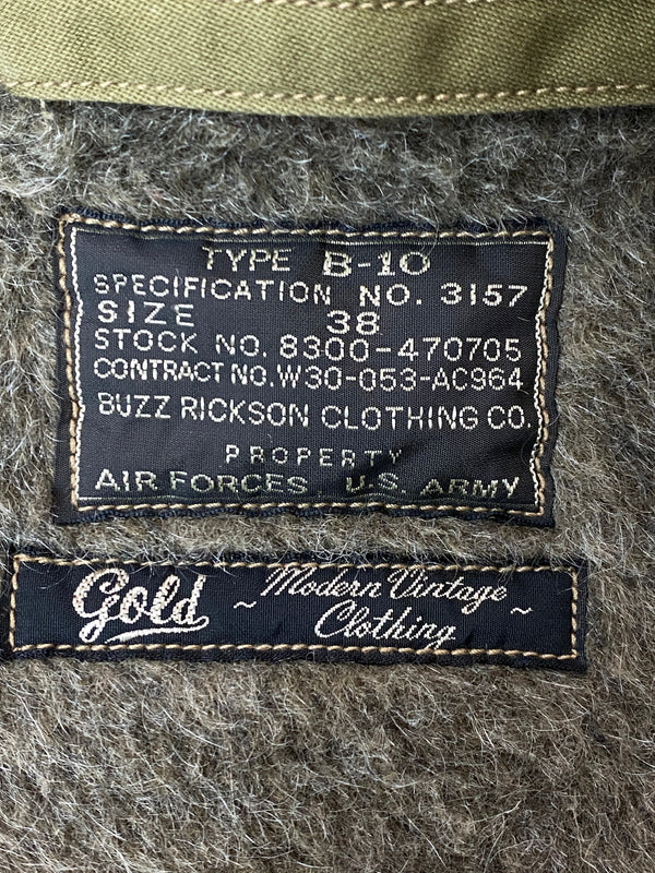 【中古品】【メンズ】 BUZZ RICKSON'S バズリクソンズ B-10 FLIGHT JACKET GL12872 B-10 フライトジャケット メンズ アウター ブルゾン 145-261015-em-03-min サイズ：38 カラー：カーキ 万代Net店