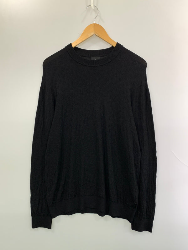 【中古品】【メンズ】 ARMANI EXCHANGE アルマーニエクスチェンジ KNIT ニット メンズ 長袖シャツ トップス 141-261022-em-19-min サイズ：M カラー：ブラック 万代Net店