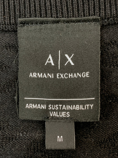 【中古品】【メンズ】 ARMANI EXCHANGE アルマーニエクスチェンジ KNIT ニット メンズ 長袖シャツ トップス 141-261022-em-19-min サイズ：M カラー：ブラック 万代Net店
