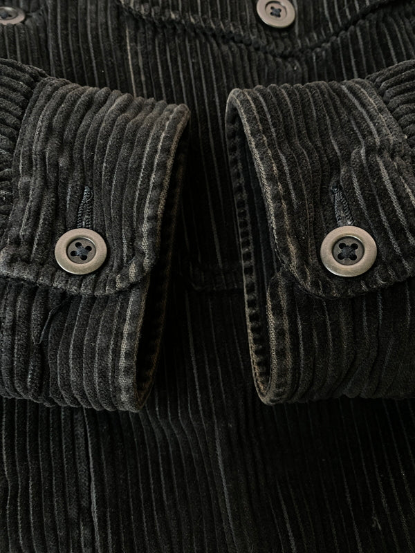 【中古品】【メンズ】 ABERCROMBIE&FITCH アバクロンビー&フィッチ CORDUROY BOA JACKET コーデュロイ ボアジャケット メンズ アウター 防寒 146-261016-em-25-min サイズ：M カラー：ブラック 万代Net店