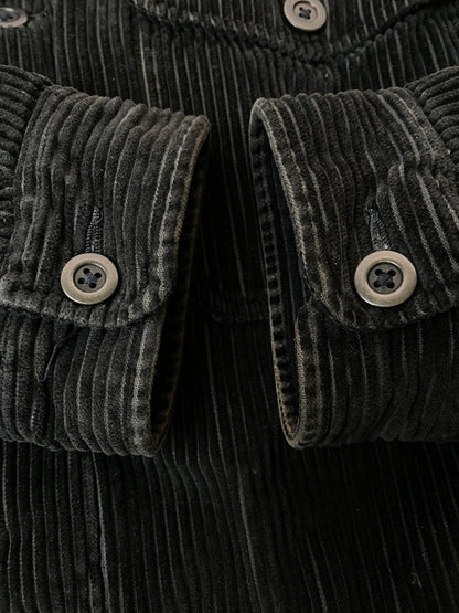 【中古品】【メンズ】 ABERCROMBIE&FITCH アバクロンビー&フィッチ CORDUROY BOA JACKET コーデュロイ ボアジャケット メンズ アウター 防寒 146-261016-em-25-min サイズ：M カラー：ブラック 万代Net店