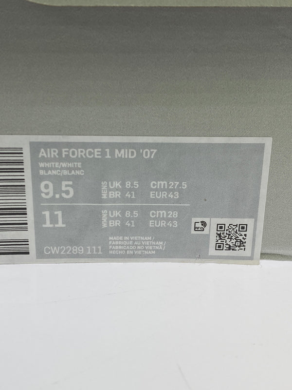 【中古品】【メンズ】 NIKE ナイキ AIR FORCE 1 MID '07 CW2289-111 エアフォース1 ミッド スニーカー メンズ シューズ 靴 160-261018-em-13-min サイズ：27.5cm カラー：WHITE 万代Net店