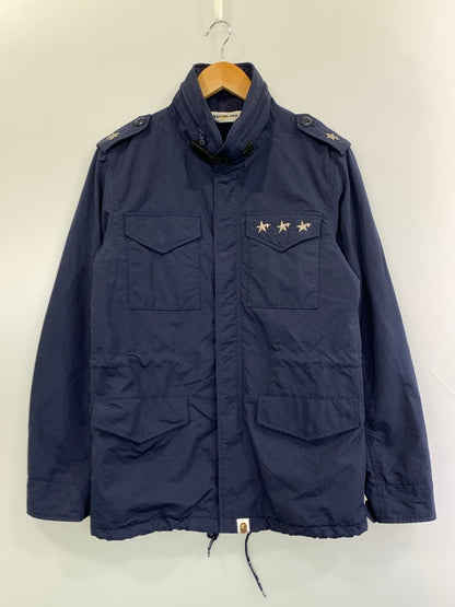 【中古品】【メンズ】 A BATHING APE アベイシングエイプ M-65 MILITARY JACKET ミリタリージャケット メンズ アウター 上着 142-261020-em-78-min サイズ：S カラー：ネイビー 万代Net店