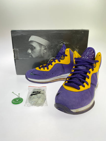 【中古品】【メンズ】 NIKE ナイキ LEBRON 8 QS LAKERS DC8380-500 レブロン8 レイカーズ スニーカー メンズ シューズ 靴 160-261018-em-02-min サイズ：27.5cm カラー：コートパープル / ユニバーシティゴールド 万代Net店