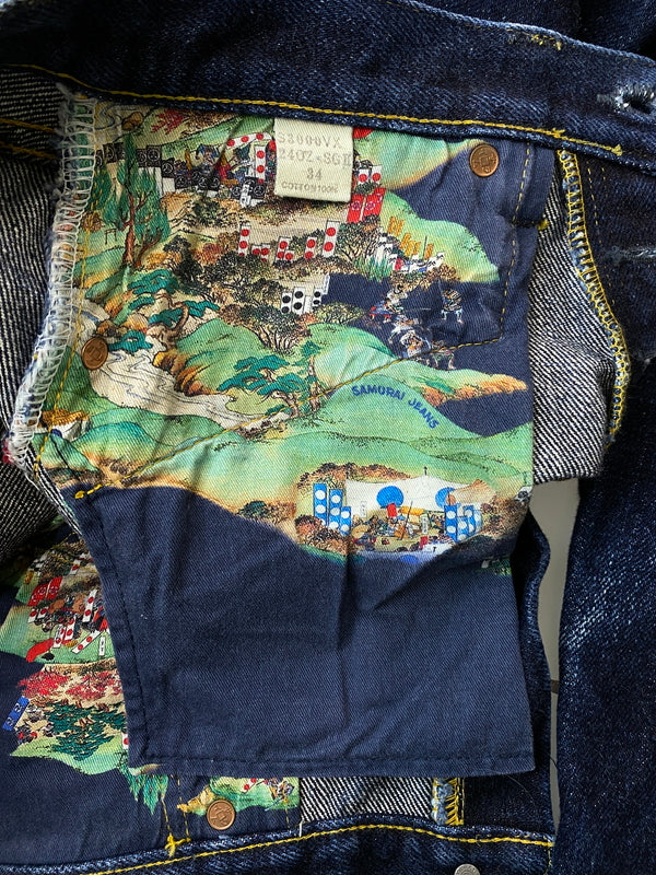 【中古品】【メンズ】 SAMURAI JEANS サムライジーンズ S3000VX 24OZ 関ケ原 DENIM PANTS デニムパンツ メンズ ボトムス ジーンズ ジーパン 156-261015-em-04-min サイズ：Ｗ34/L36 カラー：インディゴ 万代Net店