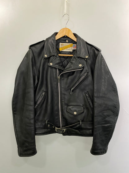 【中古品】【メンズ】 SCHOTT PERFECT ショット パーフェクト 618 DOUBLE RIDERS JACKET ダブル ライダース ジャケット レザー 革ジャン メンズ アウター バイク 145-261020-em-54-min サイズ：38 カラー：ブラック 万代Net店